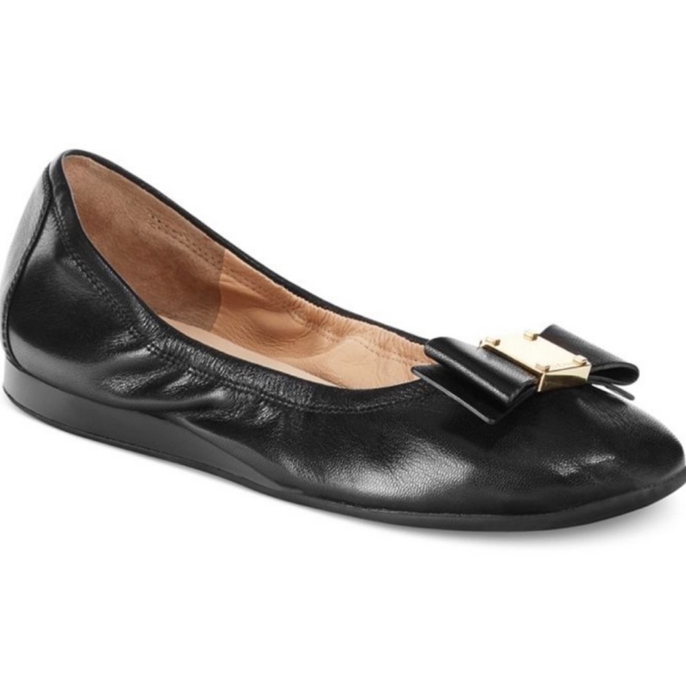 Cole Haan Tali Bow Grand OS Black Leather Ballet Flat W12773 Women’s Size 10